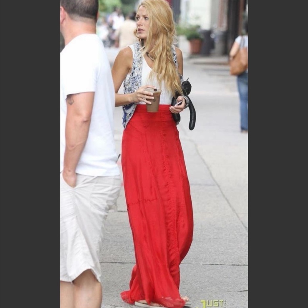 Rag & Bone Dark Red Maxi Skirt - Silk, Bias Cut, Flattering - size 4